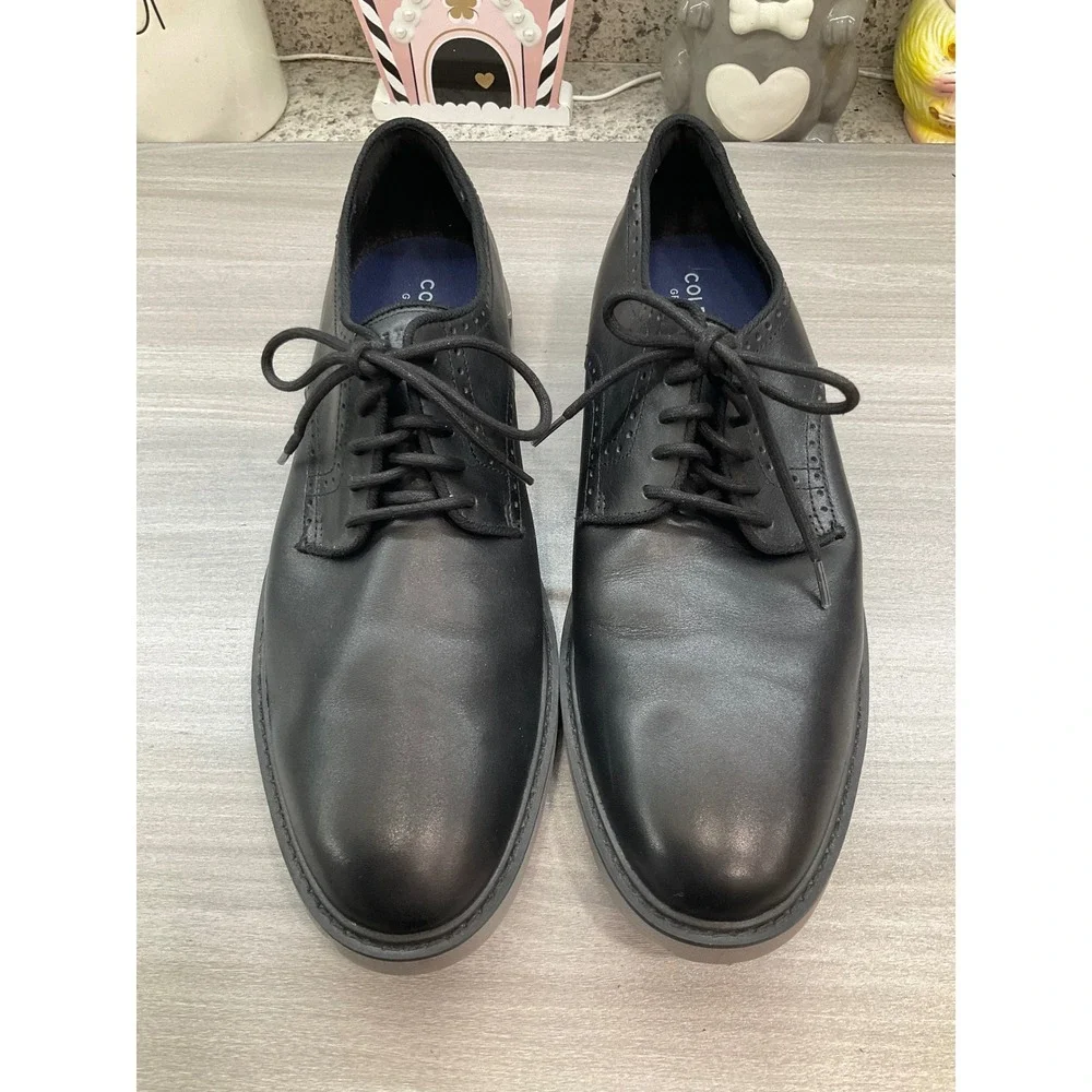 COLE HAAN GO TO PLAIN TOE OXFORDS BLACK LEATHER‎